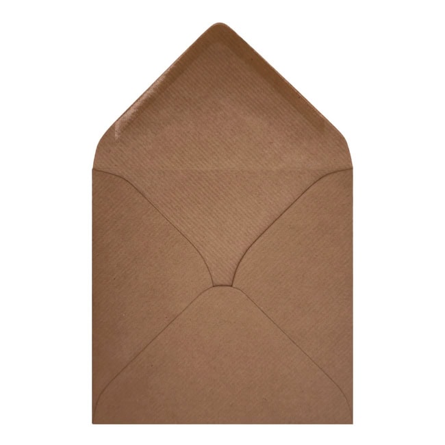 Brown Ribbed Envelope 130mm Square Open